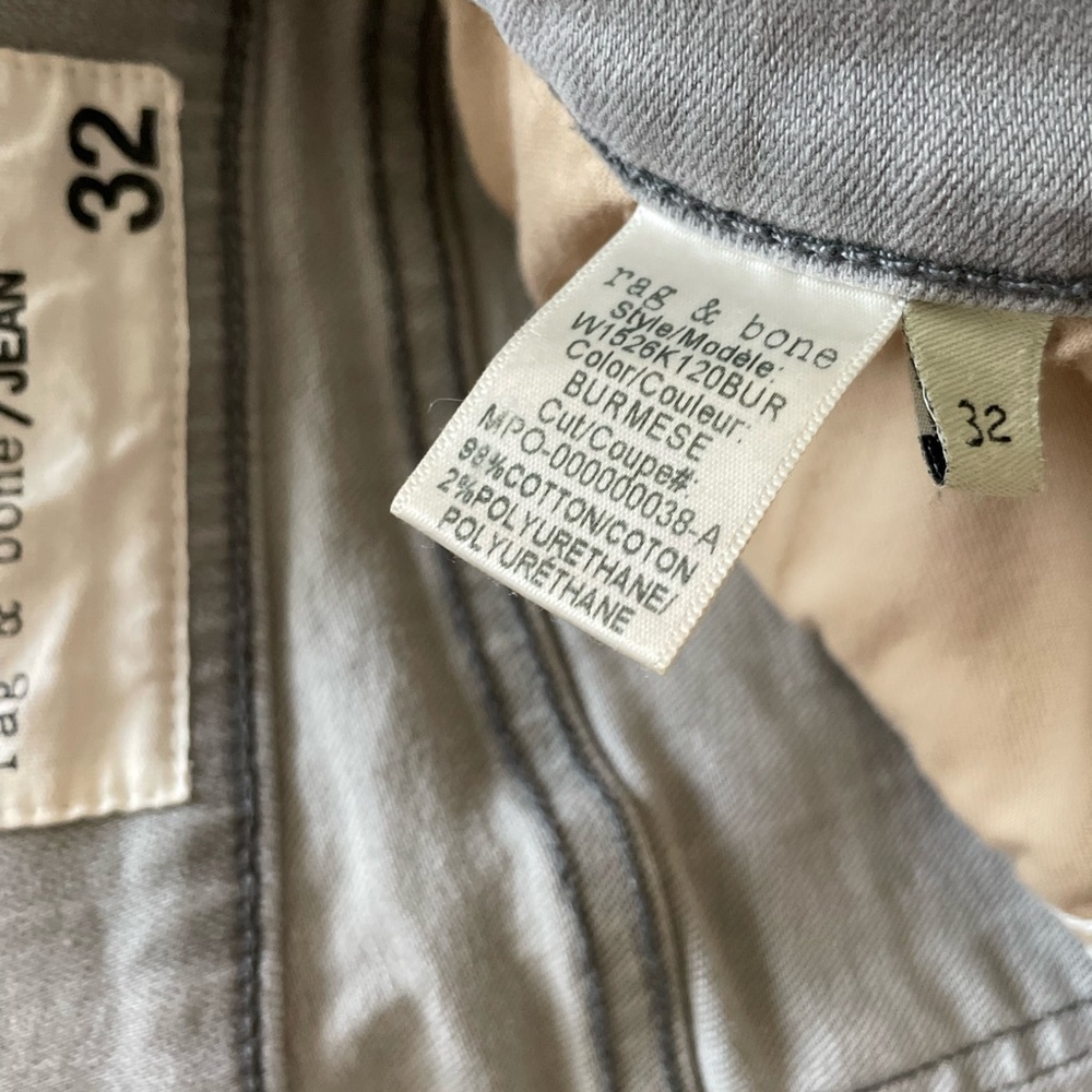 Rag & Bone | Grey ankle skinny mid rise raw edge women’s sz 32 extra lar… - Picture 9 of 15